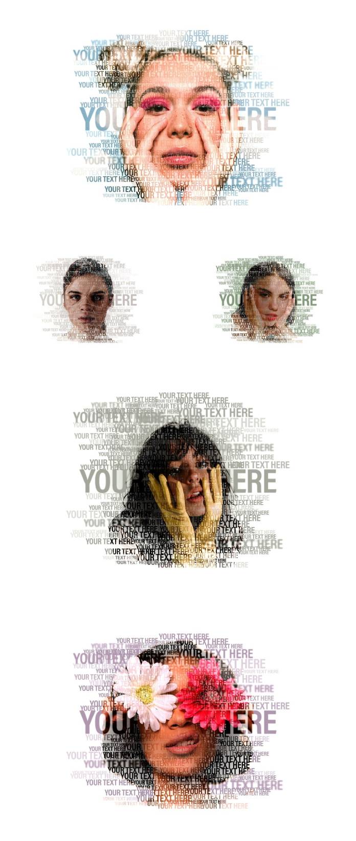 Text Masking Portrait Photo Effect for Adobe Photoshop