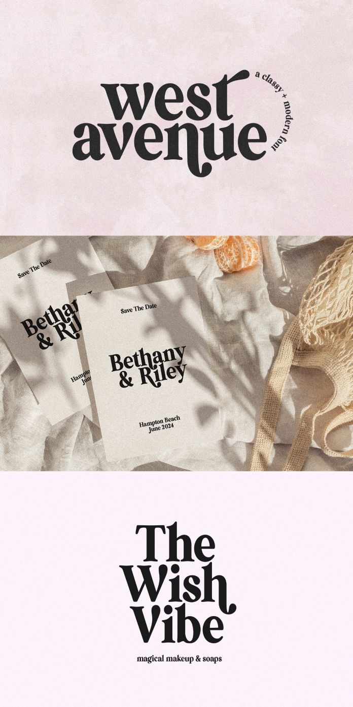 West Avenue font, a vintage serif typeface by KA Design