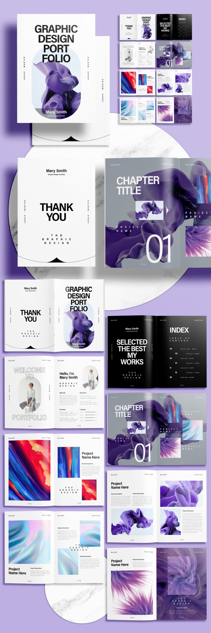 Graphic Design Portfolio Template for Adobe InDesign