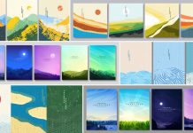 Minimalist semi-abstract illustrations as vector art for posters and fine art prints