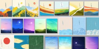 Minimalist semi-abstract illustrations as vector art for posters and fine art prints