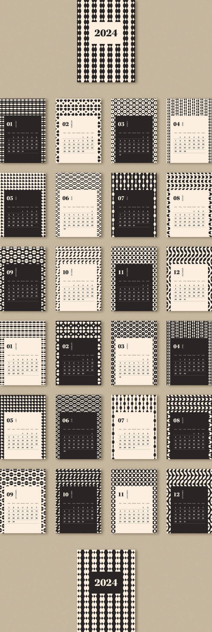 A Simple and Fun 2024 Calendar Template for Adobe InDesign