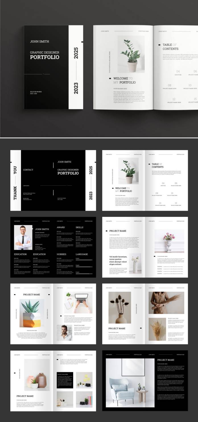 A customizable portfolio template for Adobe InDesign