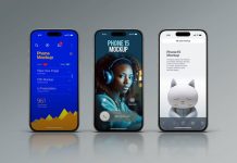 Apple iPhone 15 Pro Mockup Set (Front View) for Adobe Photoshop by Avelina Studio