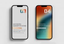 Six iPhone Mockups with Shadows