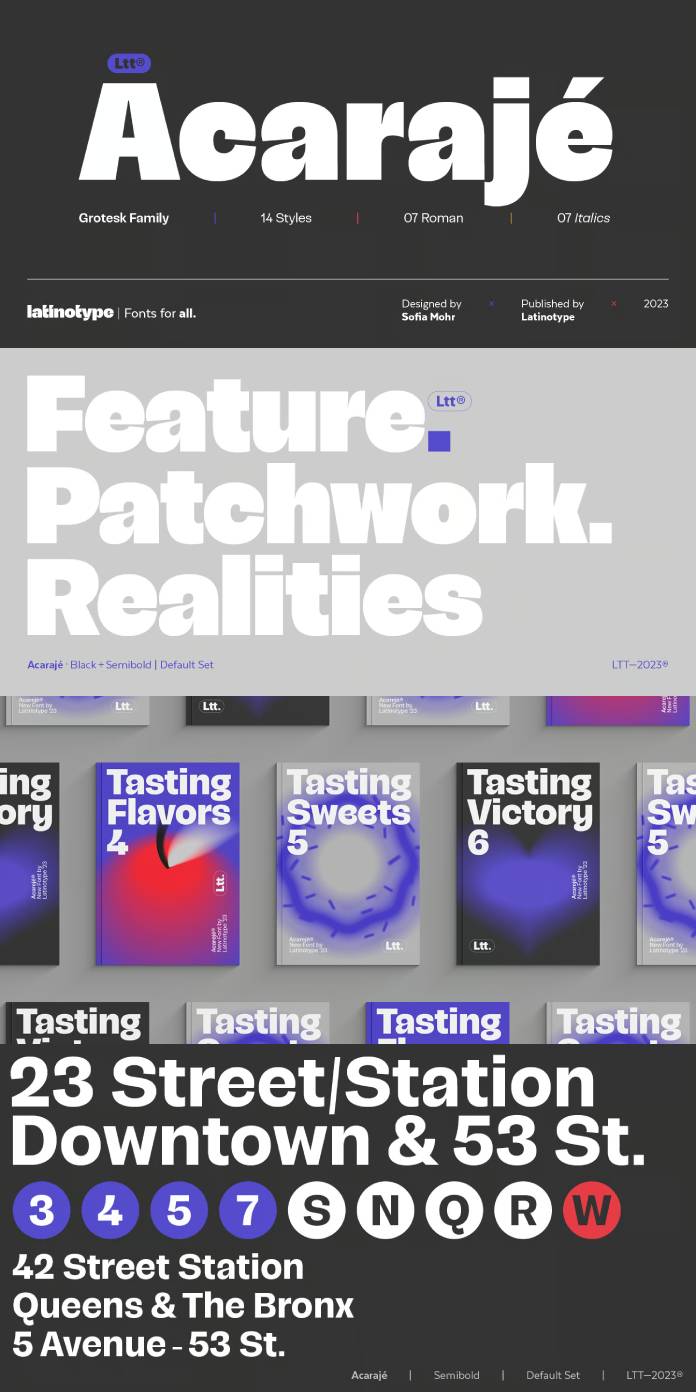 Acaraje font family by Latinotype