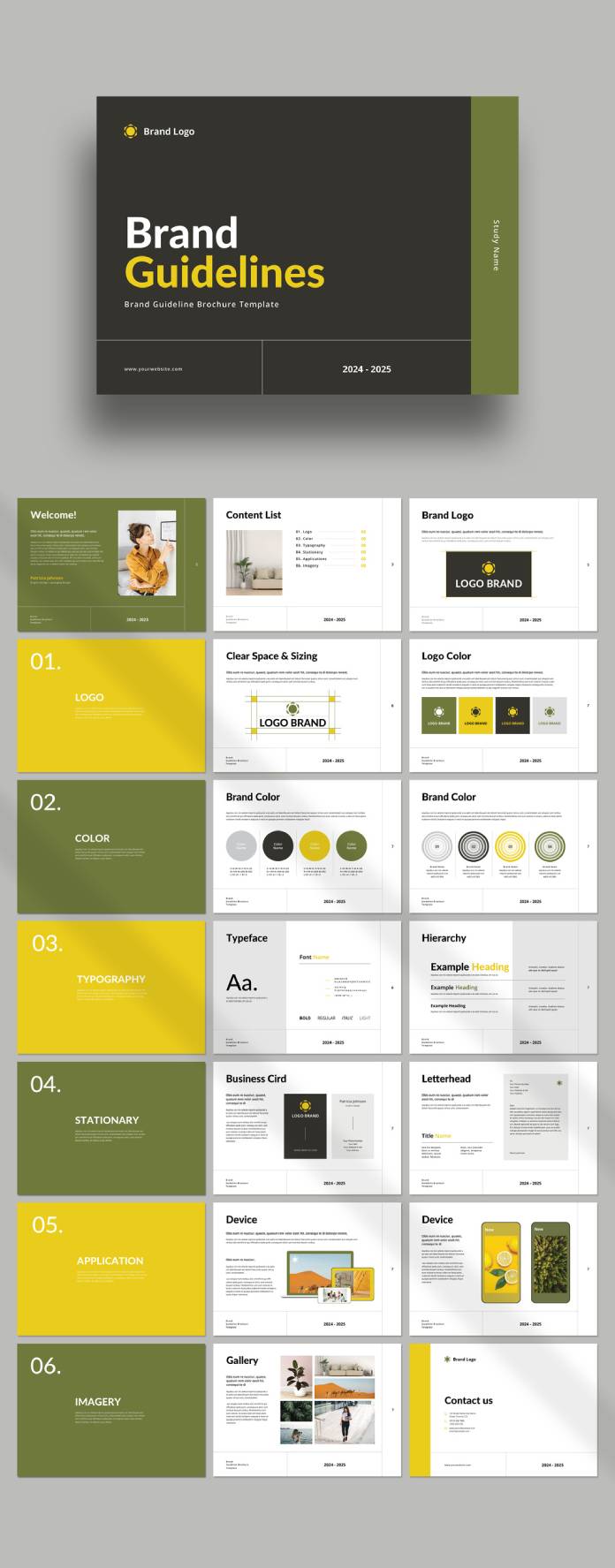 Download a Brand Guidelines Brochure Template for Adobe InDesign by PixWork