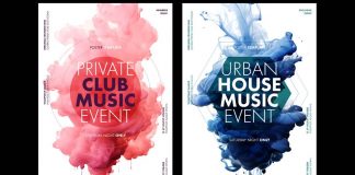 Flyer or poster design templates for parties and music events.