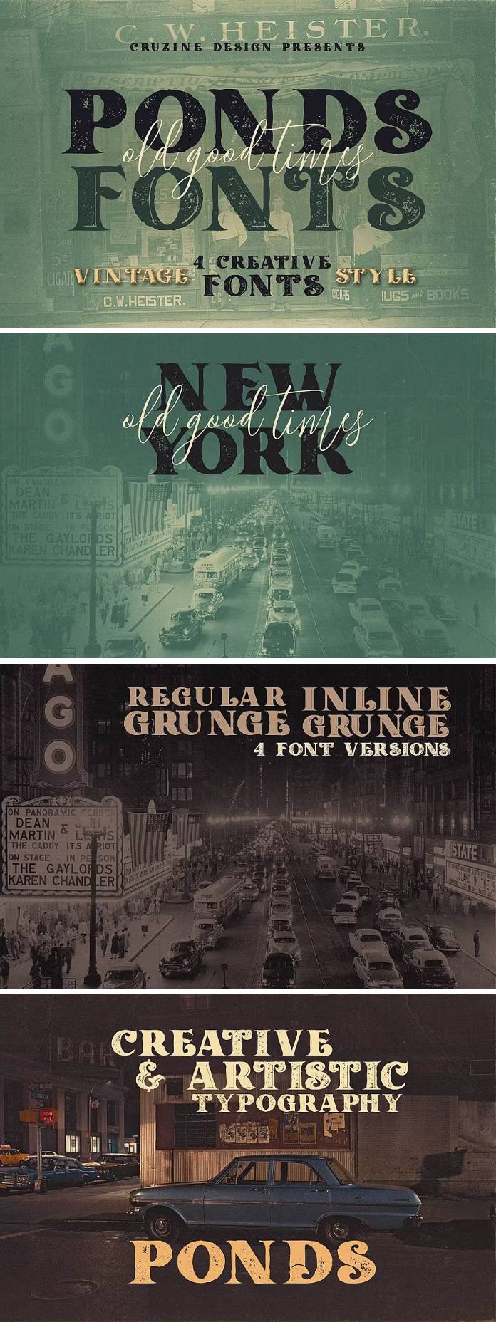 Ponds vintage typeface by Cruzine