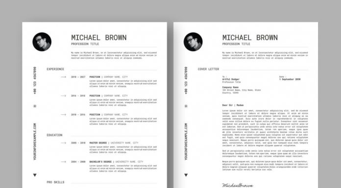 Minimal Resume Template Design