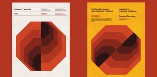 Minimalist Retro Poster Template for Adobe Illustrator with Swiss Geometric Design Element