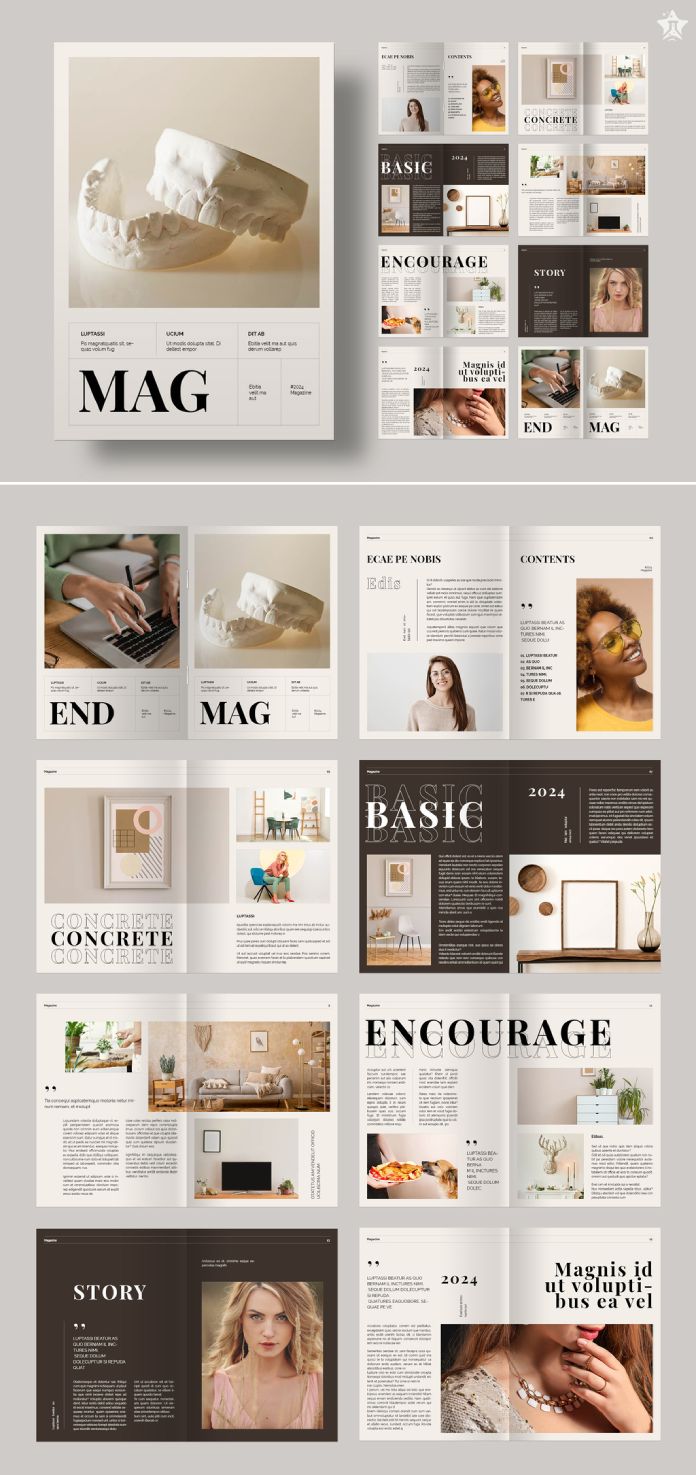 Modern and Clean Magazine InDesign Template by PixWork