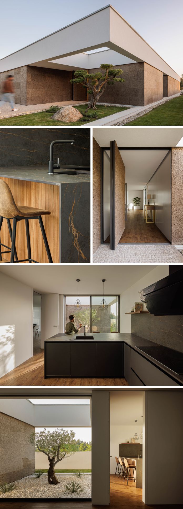 Architect Mário Alves brings forth Casa AS, a house dressed in cork features a canopy that represents the horizon