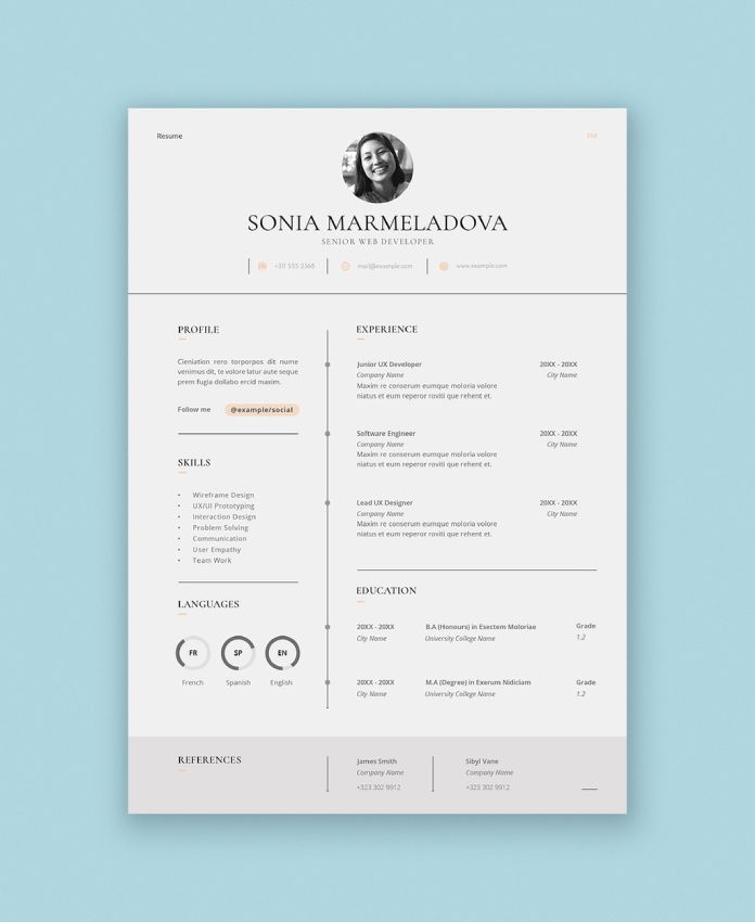 Download a Clean, Classic Resume InDesign Template