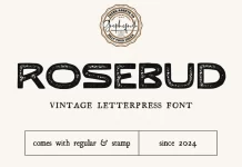 Rosebud - Vintage Letterpress Font by Graphicfresh