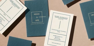 Vertical Business Card Scatter Mockup for Adobe Photoshop by Moixó Studio