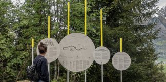Signage and wayfinding system for the Klangweg Toggenburg sound trail by Studio Marcus Kraft