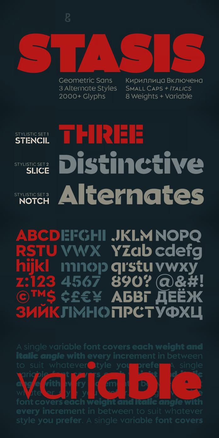Stasis font family by Paulo Goode