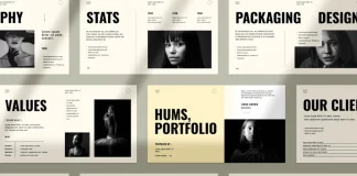 Super Clean Hums Portfolio Presentation Template for Adobe InDesign