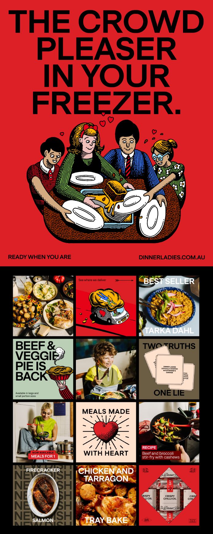 The Dinner Ladies branding by Universal Favourite