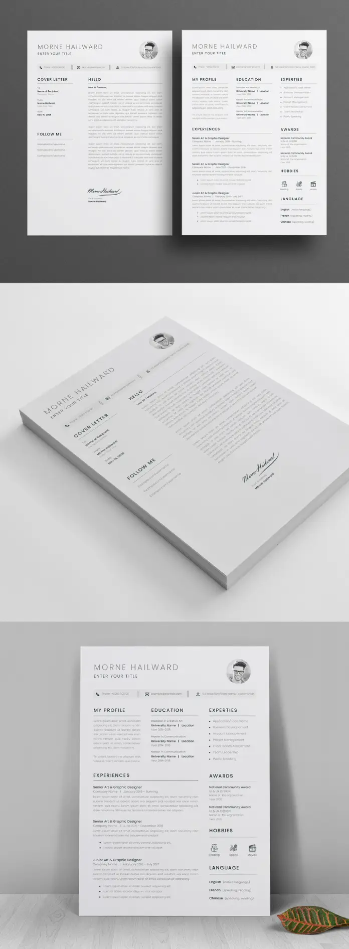 Apply for your dream job with this clean and modern resume template from CristalpDesign