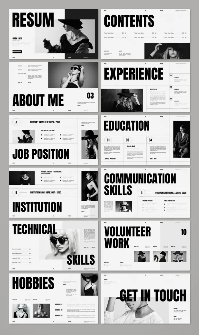 Digital CV/Resume Presentation Template for Adobe InDesign by PixWork