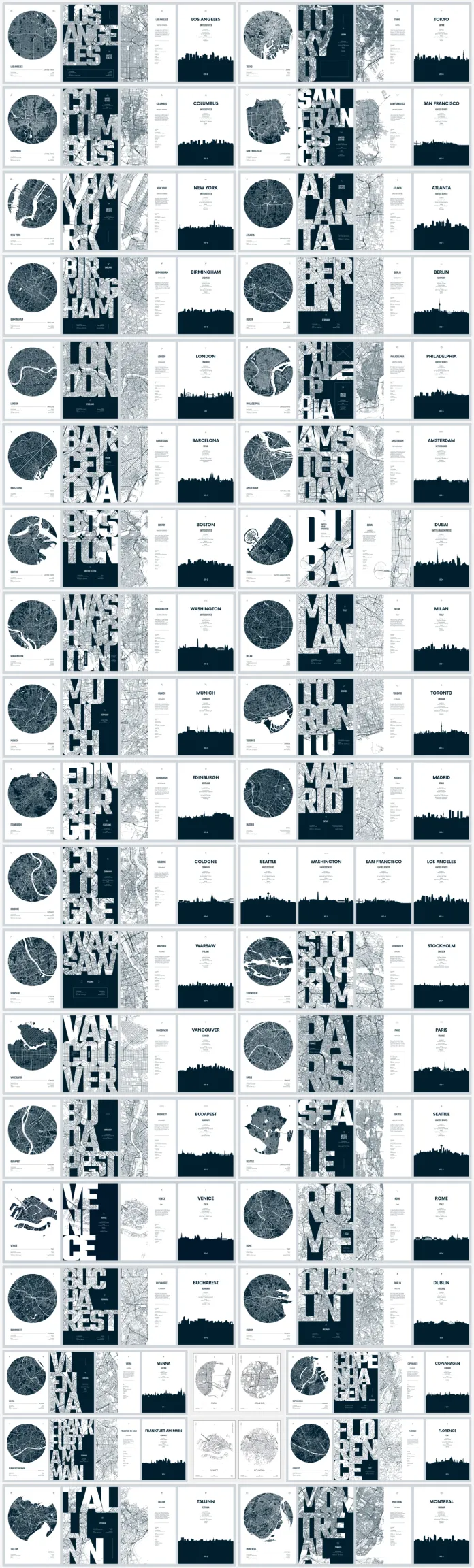 Download editable vector-based travel posters of various metropolises