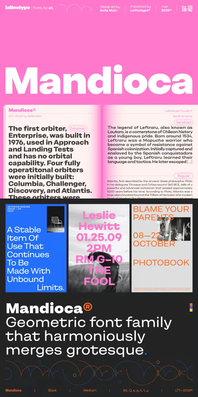 Mandioca font family by Latinotype