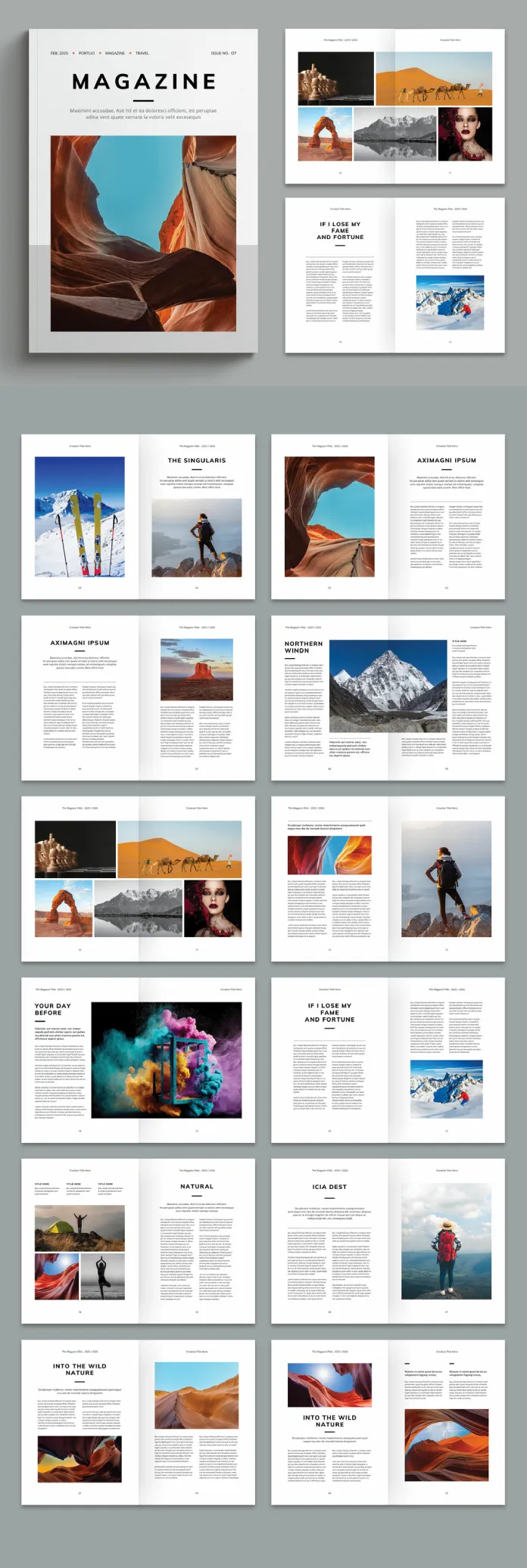 A Simple and Easy to Use Magazine Template by PixWork for Adobe InDesign
