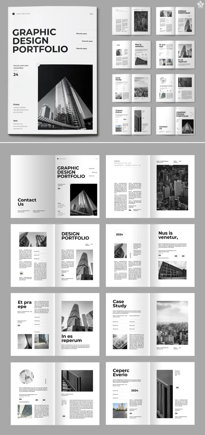Graphic Design InDesign Portfolio Template by PixWork