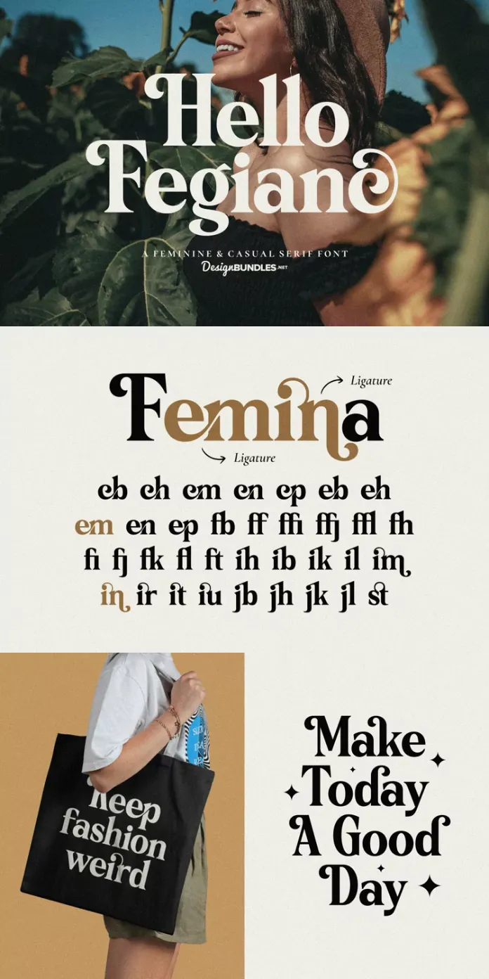 Hello Fegianc - Feminine Font from Font Bundles