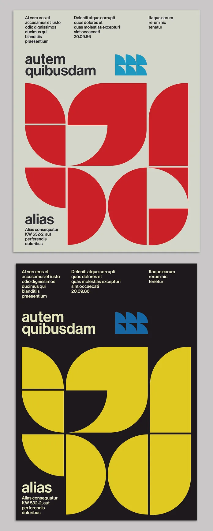 Minimalist Swiss Graphic Design-inspired Poster Template with Bauhaus Abstract Shapes by Blackcatstudio