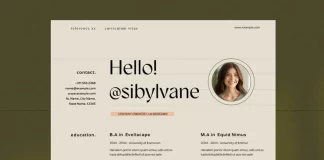 Resume Template for Adobe InDesign with Orange & Green Design Elements