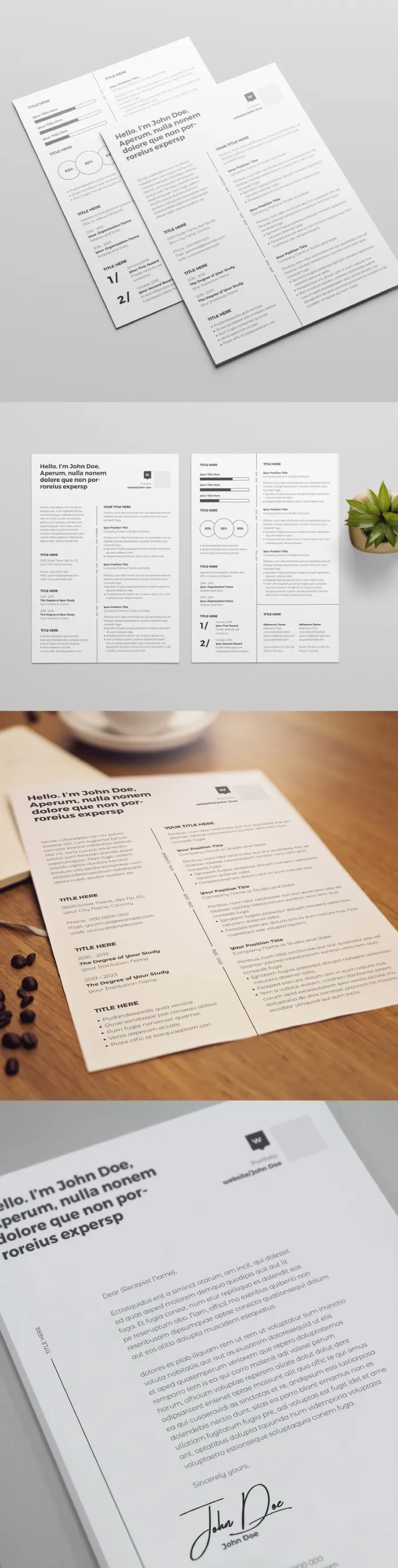 Simple, Clean, Minimalist Resume Layout by broluthfi for Adobe InDesign