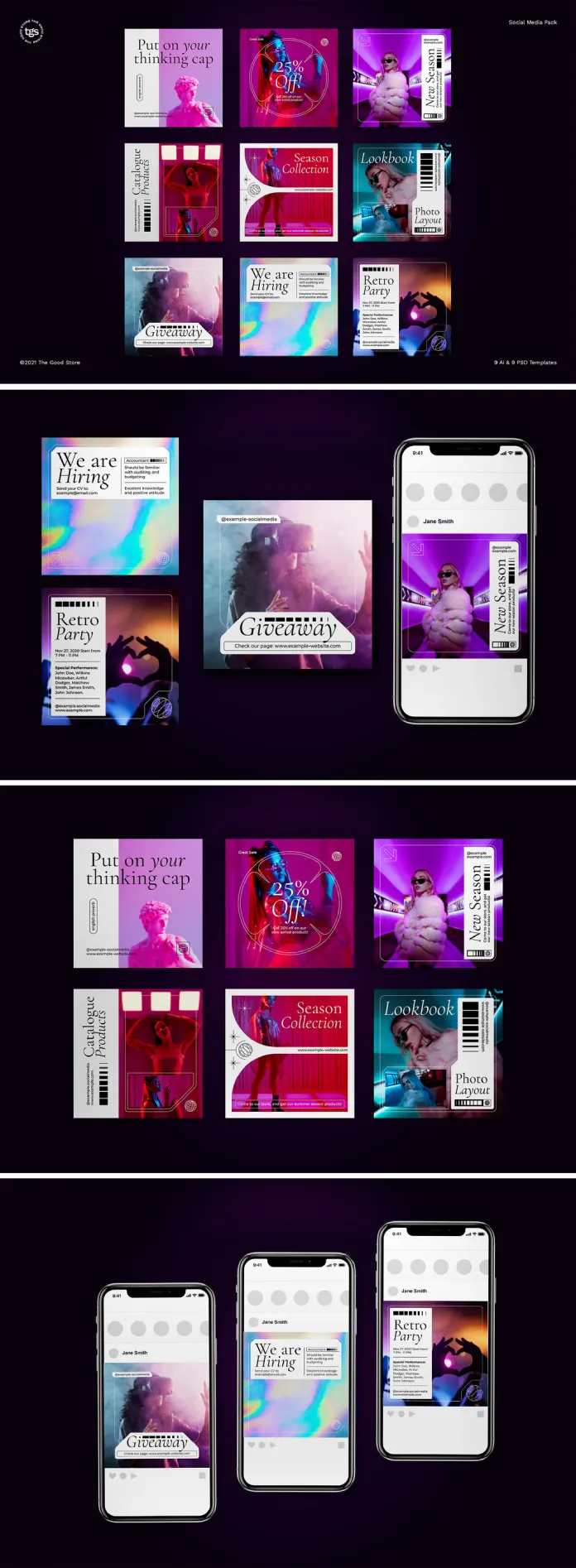 Stylish Y2K Fashion Social Media Post Templates by DannyAldana