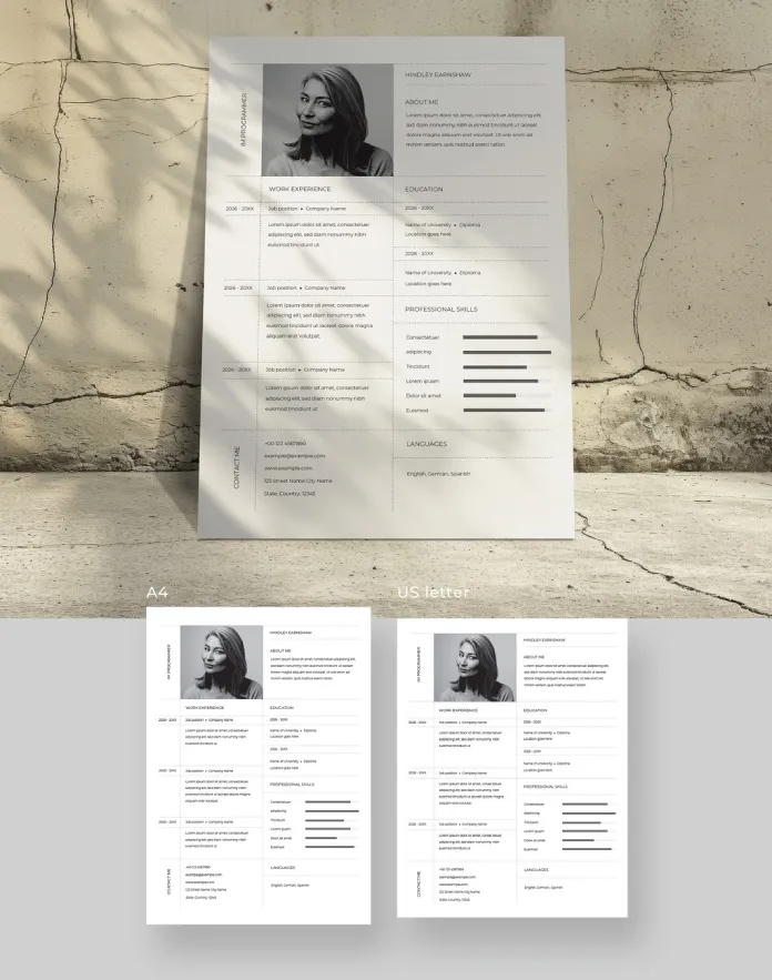 Well-Structured CV Resume Template for Adobe Illustrator