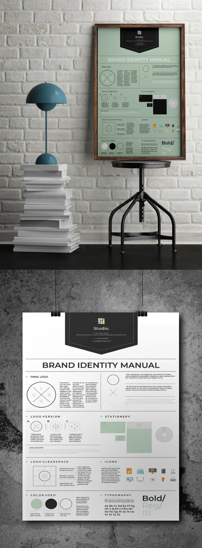 Brand Identity Manual Poster Layout by Bizz District Studio
