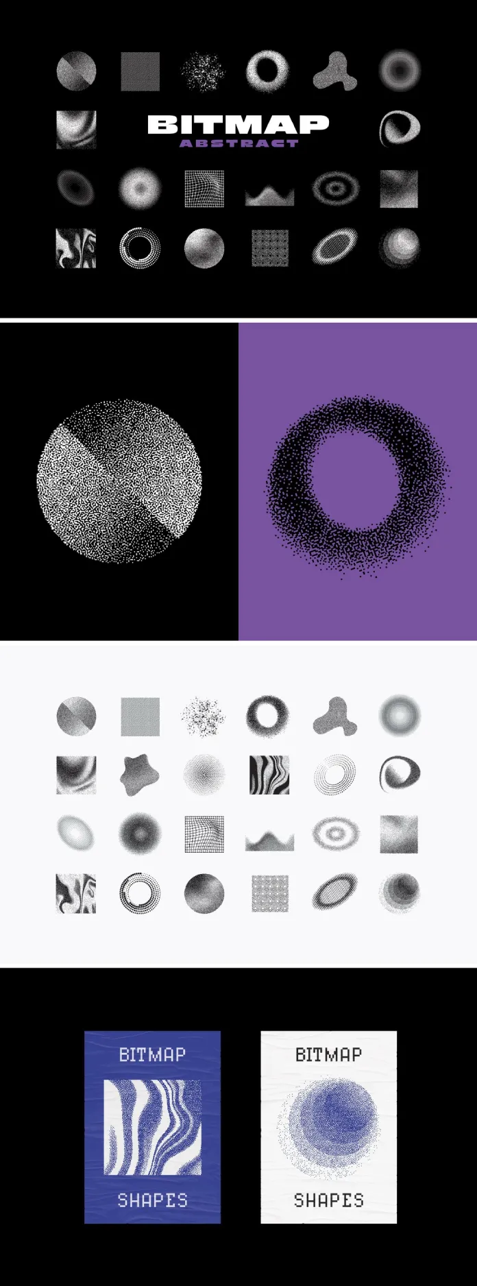 Download Abstract Dithering Bitmap Shapes by Pixelbuddha Studio for Adobe Photoshop