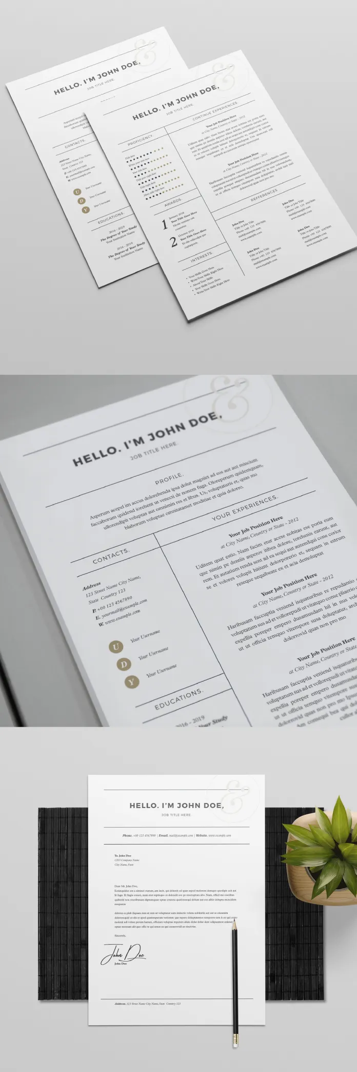 Simple and Clean Resume Layout by broluthfi for Adobe InDesign
