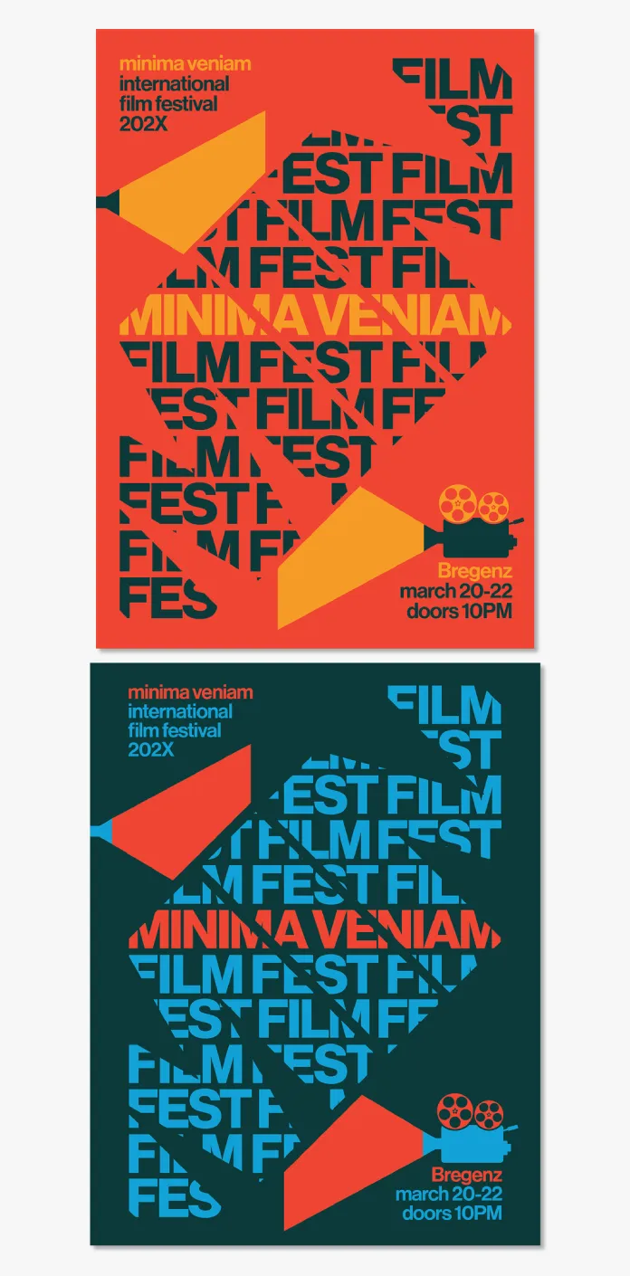 Typographic Poster Design Template with Stacked Text and Modern Layout by Blackcatstudio