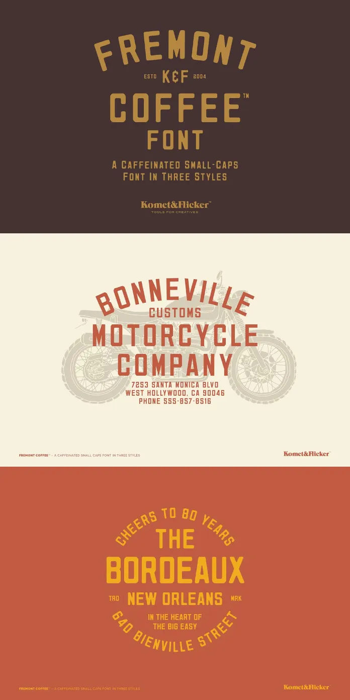 Fremont Coffee - A Caffeinated Font by Komet & Flicker