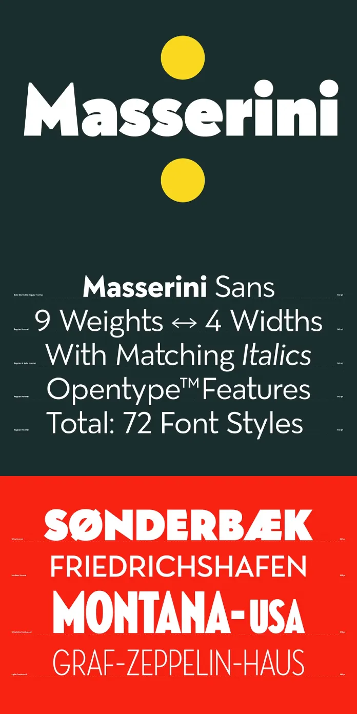 Masserini Font Family by Sundance Tipografia
