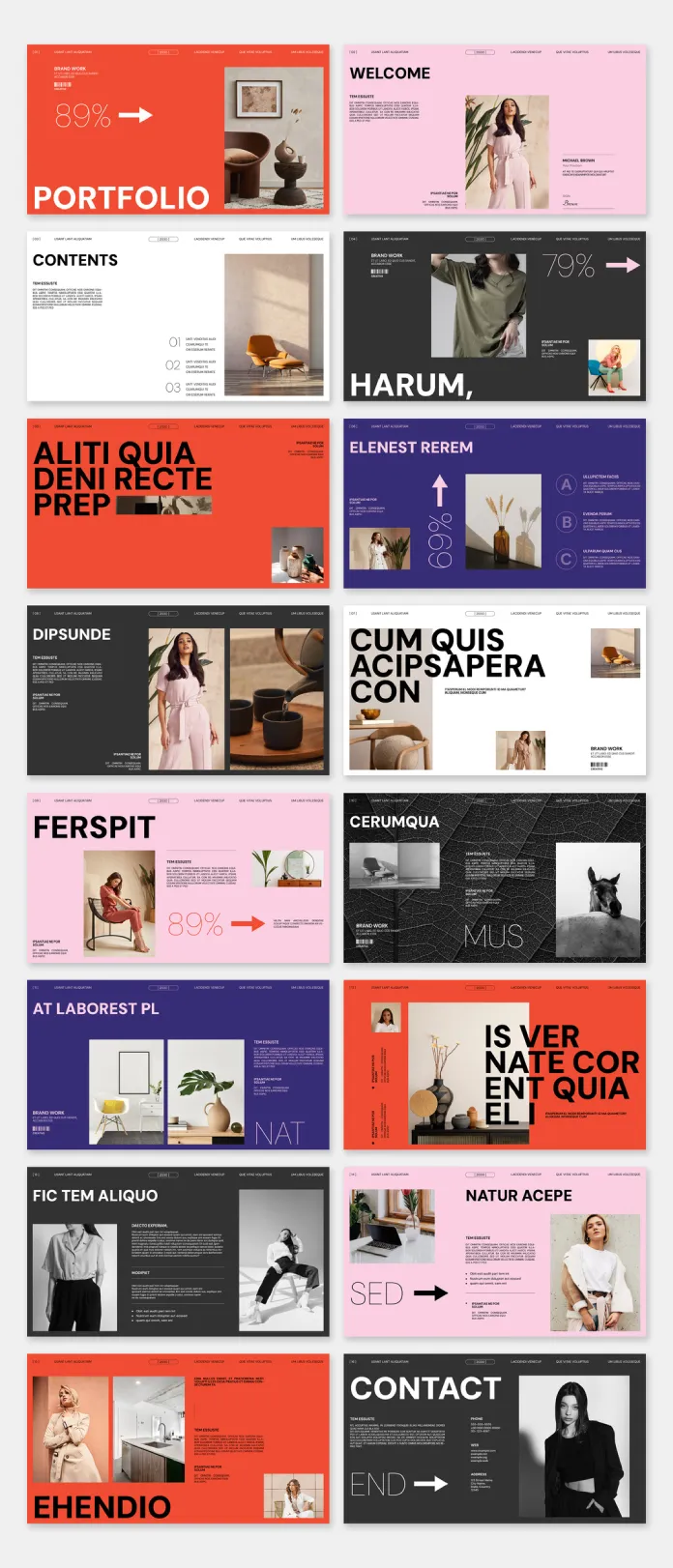 Professional Portfolio Presentation Template by PixWork for Adobe InDesign