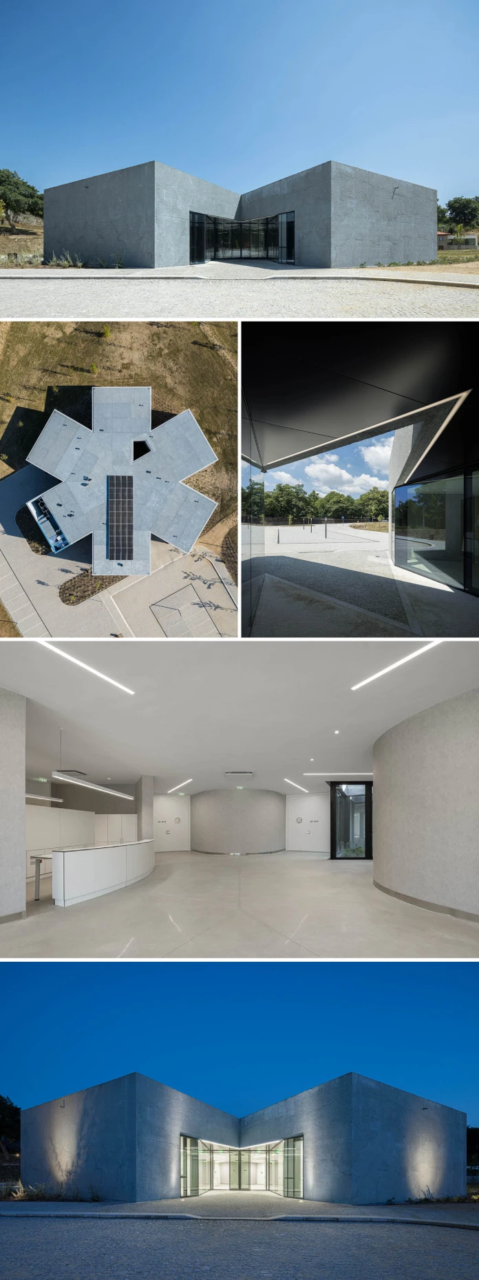 The health center that is a star of life in blue concrete