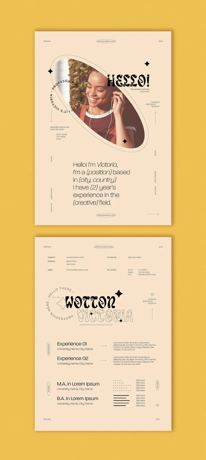 A Creative Resume Template inspired by Boho Design