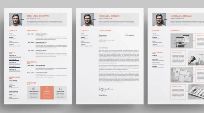 Adobe InDesign Resume Template by Bourjart with 3 Pages