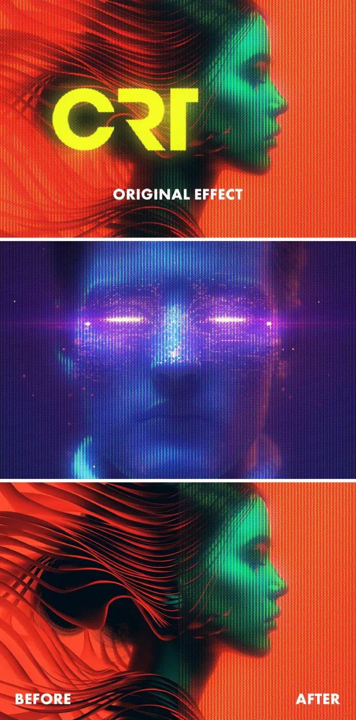 CRT Screen Photo Effect Mockup by Pixelbuddha Studio