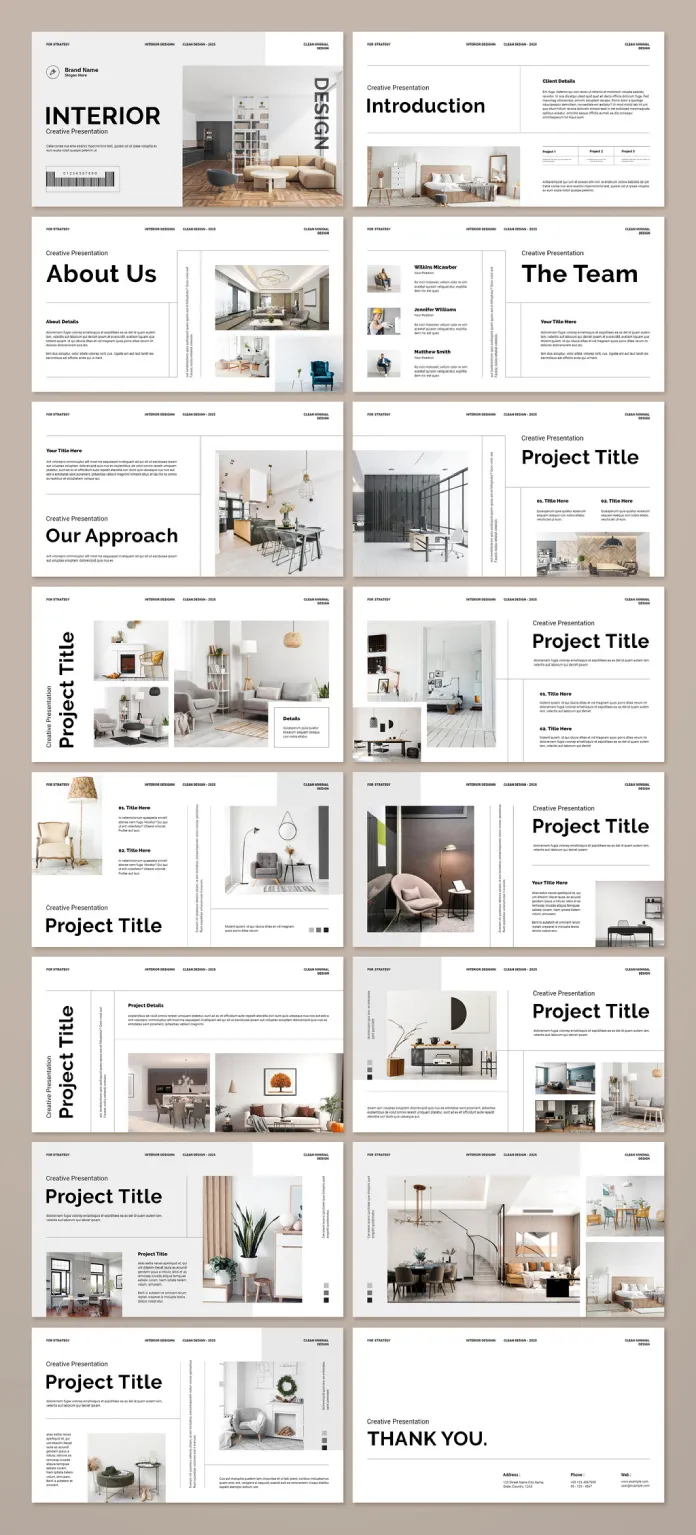 Interior Design Presentation Template by PixWork for Adobe InDesign