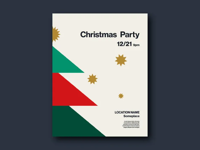 Minimal Christmas Party Poster Template