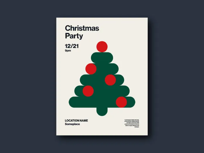 Minimal Christmas Party Poster Template